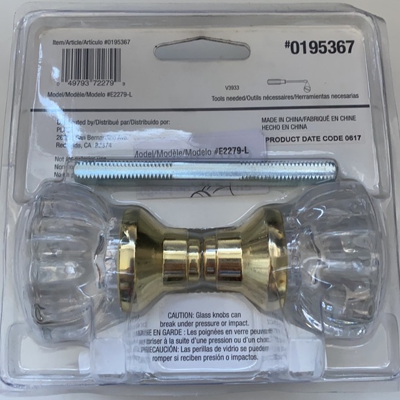 Glass door knob set NEw in original box - Picture 2 of 8